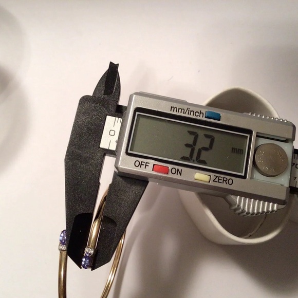 14K Iolite Diamond Bypass Bangle Bracelet - Picture 8 of 11